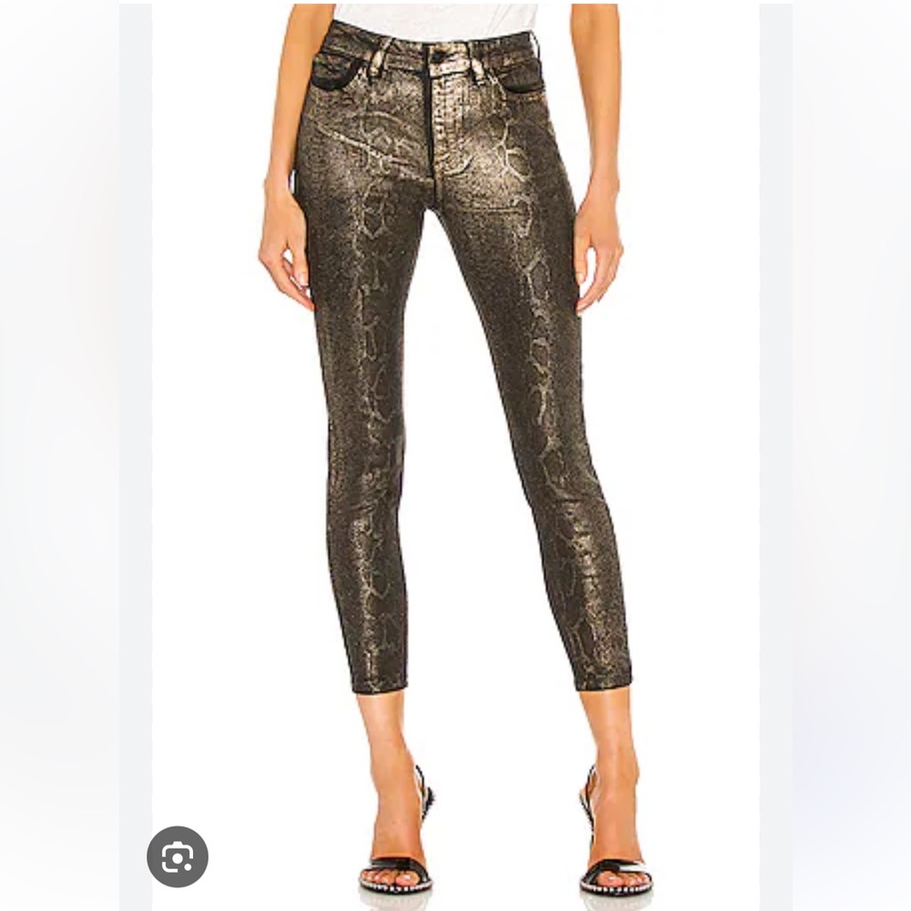 All Saints Metallic Snake Print Skinny Pants